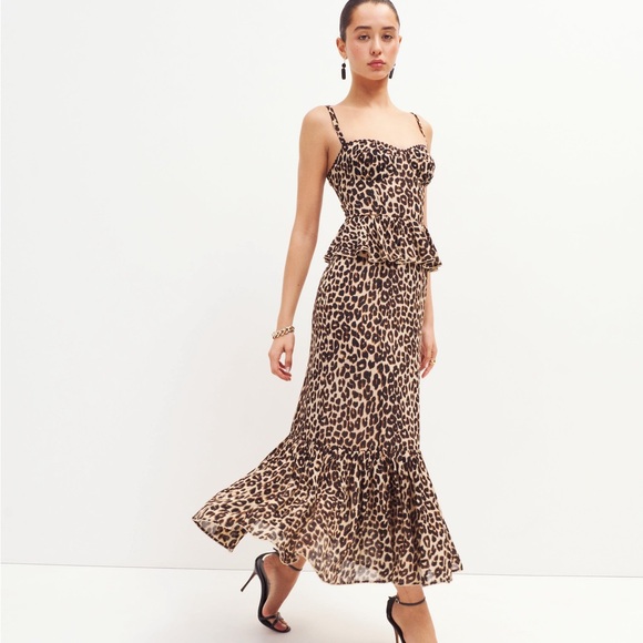 NWOT Reformation Felda Dress Leo Brown - Picture 5 of 5